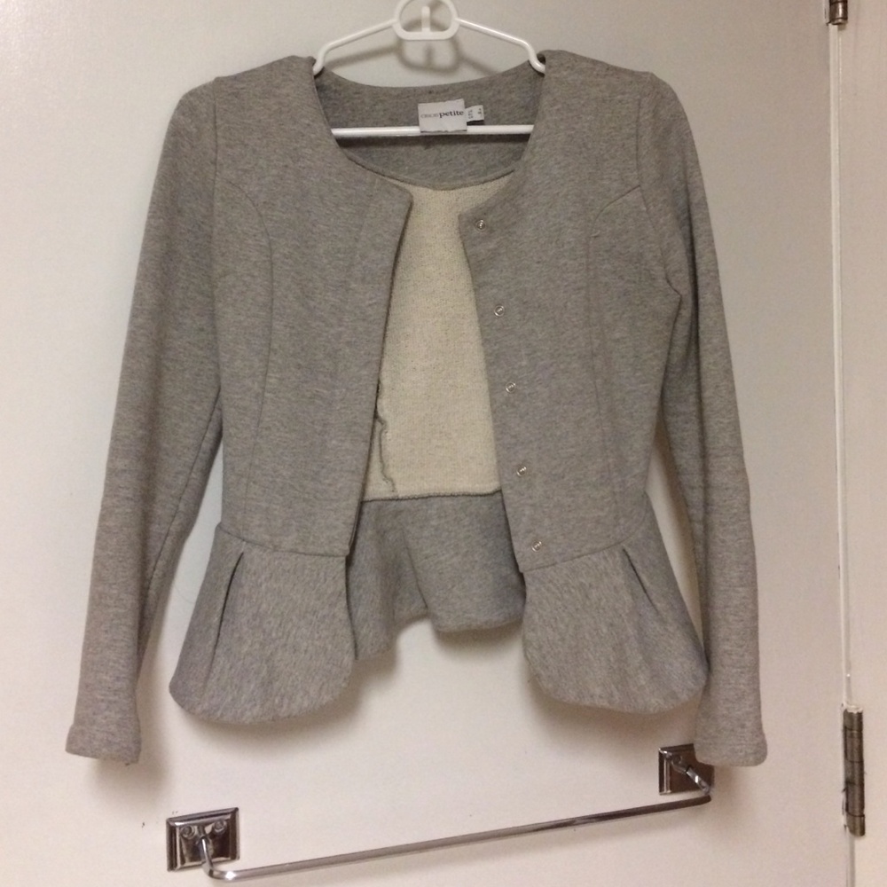 ASOS Petite Gray Peplum Blazer